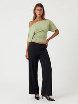 Off-shoulder Pleated Top
