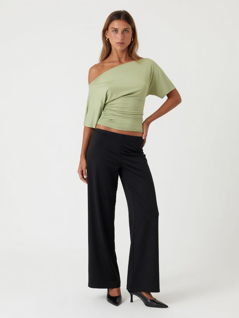 Off-shoulder Pleated Top