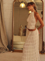 Backless Halter Lace Dress